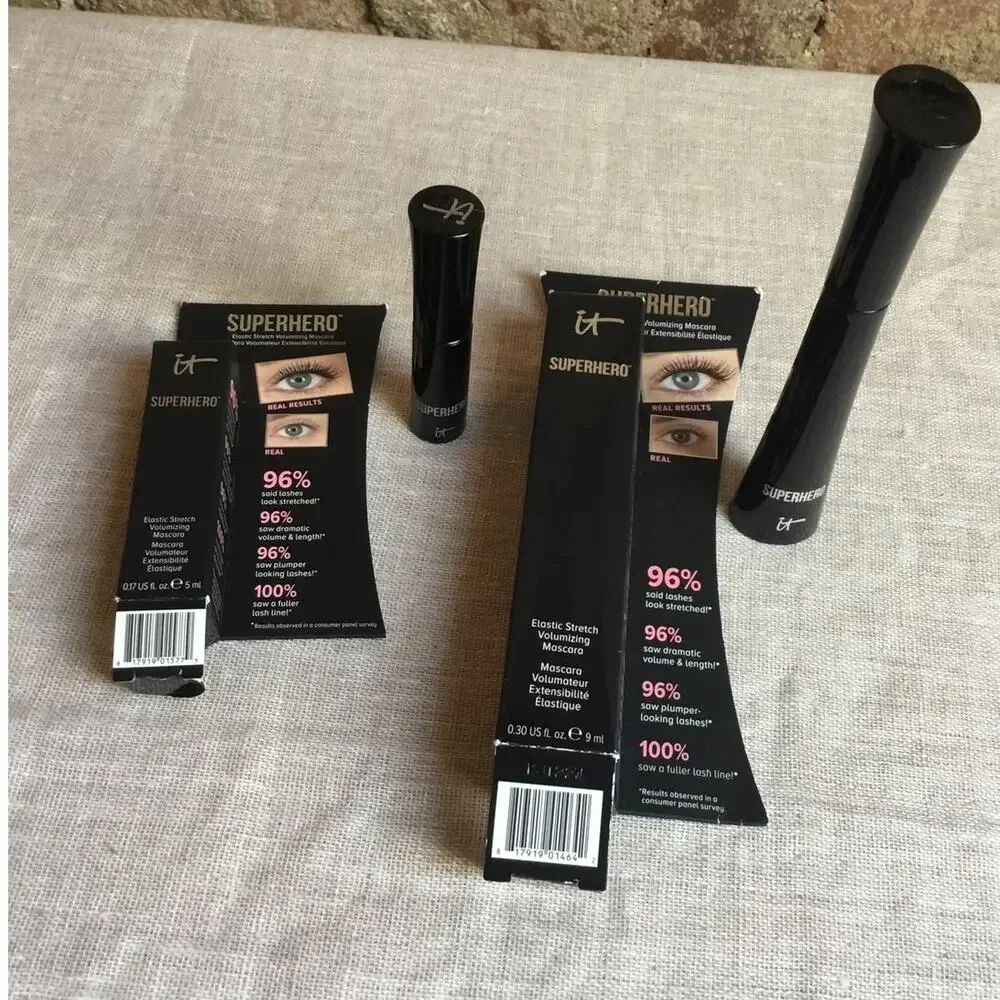 IT Cosmetics Superhero Volumizing Lengthening Mascara New Full & Travel Size